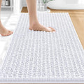 OLANLY Bathroom Rug Mat 30x20, Thick Soft and Absorbent Chenille Bath Mat, Non-Slip Rubber Backing, Machine Washable Quick Dry Bath Rugs for Tub Shower Floor, Home Decor Accessories, White