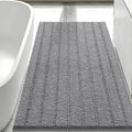 Bcoimo Large Bathroom Rug, Chenille Bath Mat with High Low Pile Design, Soft Absorbent Non Slip Bath Rug, Machine Washable Quick Dry Mat for Shower, Tub, Sink and Vanity