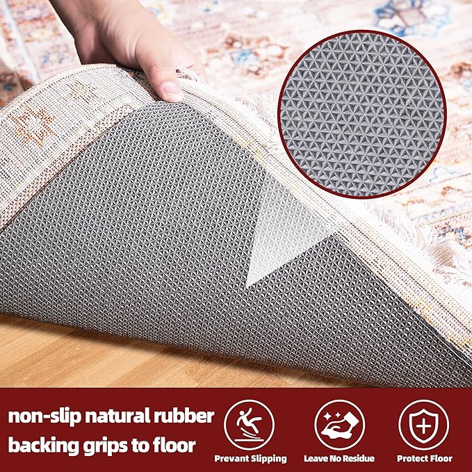 BAGAIL Felt and Natural Rubber Backing Rug Pads 1/4” Thick, 5 x 7 Ft Non Slip Carpet Gripper Keep Rugs in Place, Under Area Rug Protective Cushioned Pads, Carpet Runners, Hardwood Floors Protection