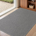 LEKEEPGO Door Mat 32"x47", Non Slip Door Mat Indoor Entrance, Rubber Backing Front Indoor Door mats Washable Absorbent Low-Profile Entryway Entry Resist Dirt Inside Door Mats, Light Grey