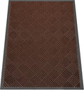 Indoor Outdoor Door Mat, 4’x 3' Doormat for Entryway, Rubber Backing Non Slip Front Door Mat Outside Entrance, Super Absorbent Commercial Floor Mat for Home Office, Brown