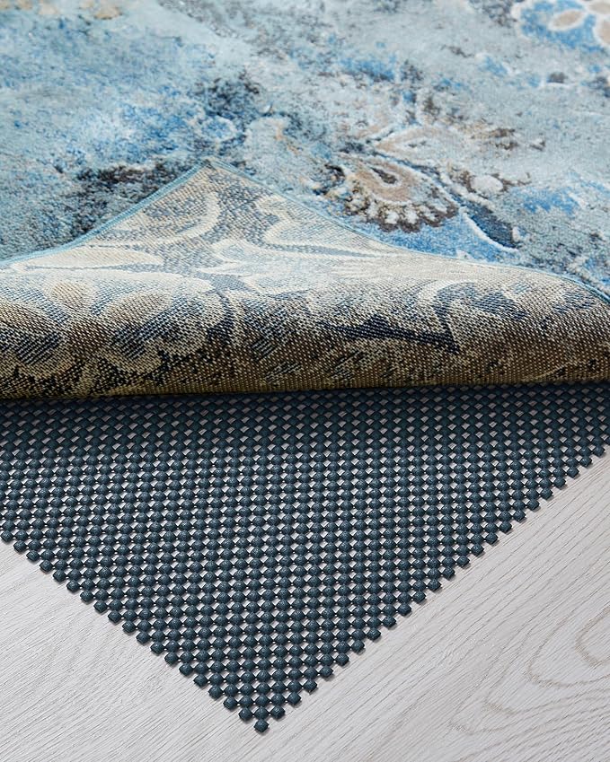 Veken 4x6 Ft Rug Pad Gripper for Hardwood Floors, Non Slip Dark Blue Rug Pads for Area Bedroom Rugs, Thick Rug Grippers for Tile Floors, Under Carpet Anti Skid Mat, Keep Your Rugs Safe and in Place