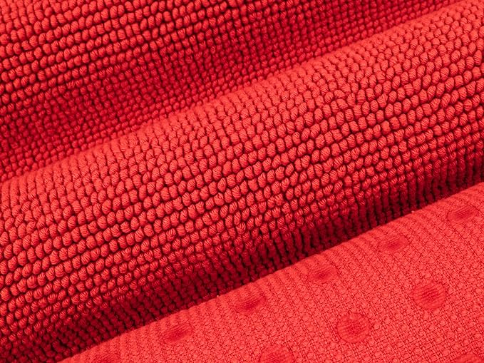 Cotton Paradise 100% Cotton Turkish Bathmat Rug, Soft Absorbent Quick Dry Non Slip, 20x34 Bathmat Rug, Red
