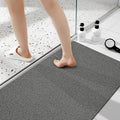 Shower Mat Non Slip 47x32 Inch, Quick Drying PVC Loofah Bath Mats, Easy Clean Soft Bathroom Rugs for Tub Floor, Shower, Grey