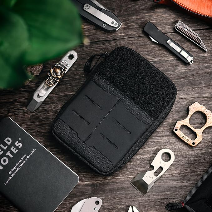 TACTICAL GEEK Block E2.0 EDC Compact Waist Pocket Pouch, Multi-Purpose Molle EDC Pouch Gadget Organizer, Multi-Purpose Molle Tool Pouch for Multitools, Nylon Daily Utility Tool Organizer Bag Black