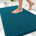OLANLY Thick Bathroom Rugs 34x21, Extra Soft Absorbent Chenille Bath Rugs, Rubber Backing, Machine Wash Dry, Bath Mats for Bathroom Floor, Tub and Shower, Home Decor Accessories, Peacock Blue