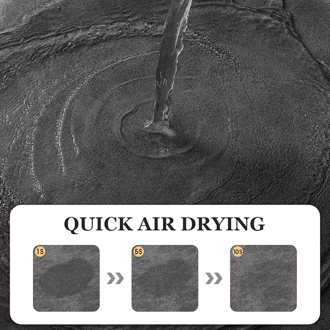 ACCUMTEK Non Slip Bath Mat, Thin Bathroom Rugs Fit Under Door, Quick Dry Bath Mats, Machine Washable Bath Rugs for Bathroom, Bathtub & Kitchen, Charcoal Gray/Crackle/32 x20