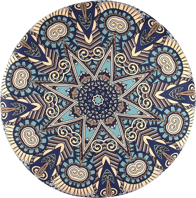 Sigmat Memory Foam Seat Cushion Anti-Slip Soft Round Chair Pad 18 Inch Geometric