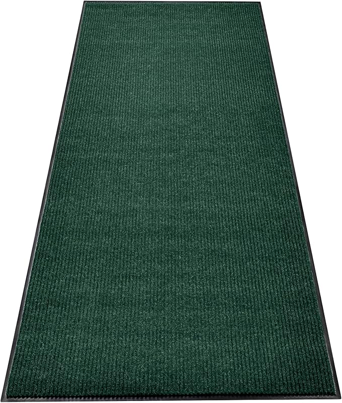 Durable Rubber Door Mat - Heavy Duty, Indoor/Outdoor, Easy Clean, Waterproof, Low-Profile Mat for Entry, Patio, Garage - Stylish (Green, 6' x 2' (Mud Trapper))