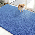 OLANLY Dog Door Mat for Muddy Paws 50x30, Absorbs Moisture and Dirt, Absorbent Non-Slip Washable Doormat, Quick Dry Chenille Mud Mat, Entry Indoor Entryway Carpet for Inside Floor, Cornflower Blue