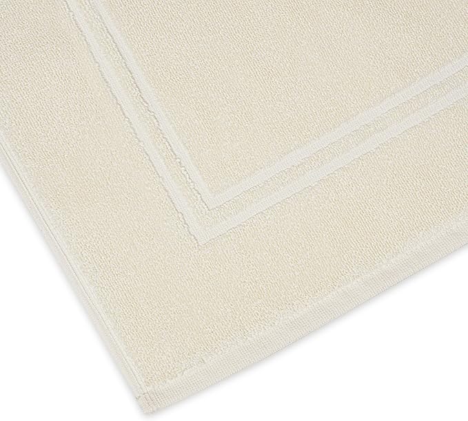 Tens Towels Pack of 2 Bath Mats 100% Cotton, 20 x 32 Inches, Super Absorbent, Hotel Quality Premium Floor Towels, Luxurious, Soft & Quick Dry, Not a Bathroom Rug (Ivory)