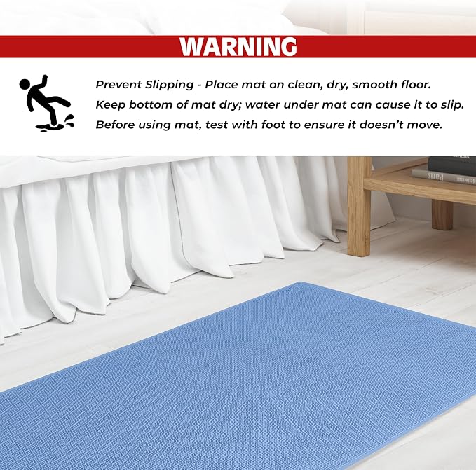 Cotton Paradise 100% Cotton Turkish Bathmat Rug, Soft Absorbent Quick Dry Non Slip, 20x34 Bathmat Rug, Sky Blue