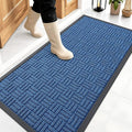 OLANLY Front Door Mat Outside Entrance 47x23, Absorbent, Heavy Duty Sturdy Natural Rubber Doormat Indoor Outdoor, Non-Slip, Stain and Fade Resistant, Low Profile Floor Mat for Entryway, Ocean Blue