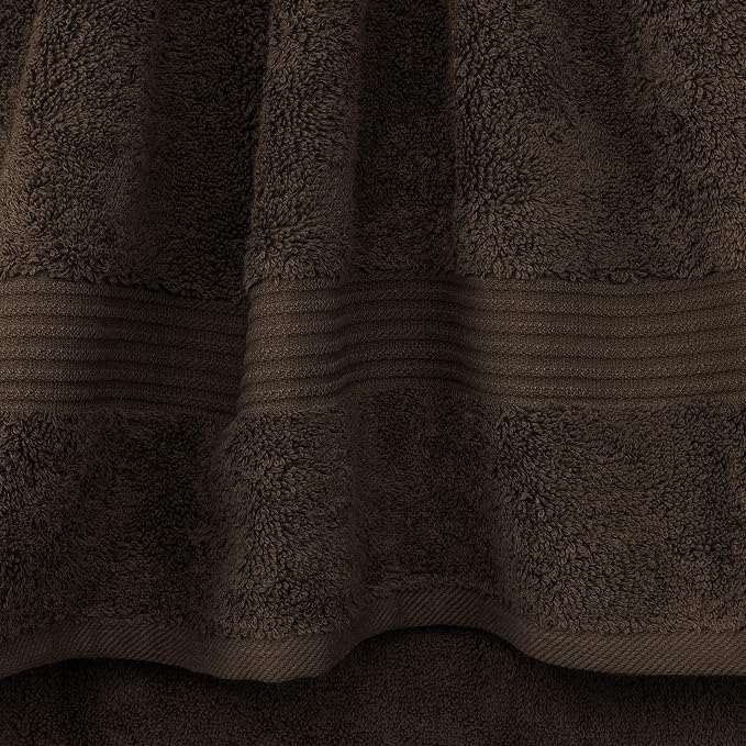 Cotton Paradise 100% Cotton Turkish Towel Set, Soft Absorbent Quick Dry, 6 Piece Towel Set, Chocolate Brown
