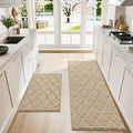 COSY HOMEER Kitchen Rugs 24"x36"/24"x60" Non-Slip Washable Kitchen Mats for Floor Absorbent Kitchen Carpet Soft Rugs for Kitchen,Sink Mat,Entrance,Area Rug,Warm Beige