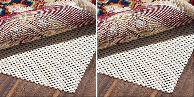 BAGAIL BASICS Non Slip Rug Pad Gripper 2 x 3 Feet Extra Thick Carpet Pads for Area Rugs and Hardwood Floors, Keep Your Rugs Safe and in Place (Pack of 2)