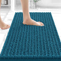 OLANLY Bathroom Rug Mat 24x16, Thick Soft and Absorbent Chenille Bath Mat, Non-Slip Rubber Backing, Machine Washable Quick Dry Bath Rugs for Tub Shower Floor, Home Decor Accessories, Peacock Blue