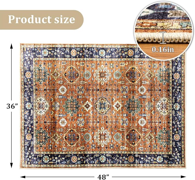 Office Chair Mat for Hardwood Floor, 48"x36" Easy Glide Computer Desk Mat Protector for Rolling Chair Under Desk Rug Nonslip Backing, Machine Wash, (Modern)