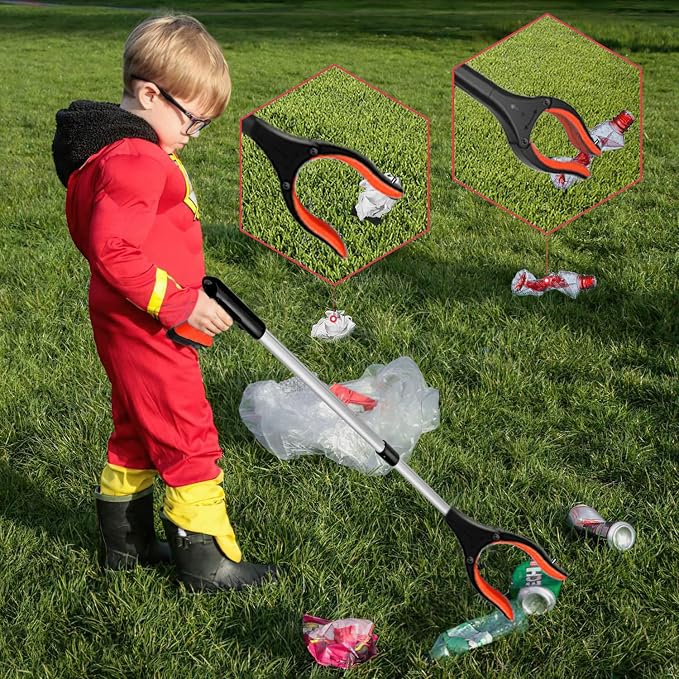 2-Pack Reacher Grabber Pickup Tool, 32" Long Grabber Tool with Magnetic Tip, Trash Picker Grabber for Elderly Grab It Reaching Tool, Garbage Picker Upper, Litter Pick Up Grab Tool