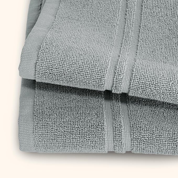 Tens Towels Pack of 2 Bath Mats 100% Cotton, 20 x 32 Inches, Super Absorbent, Hotel Quality Premium Floor Towels, Luxurious, Soft & Quick Dry, Not a Bathroom Rug, Cool Grey
