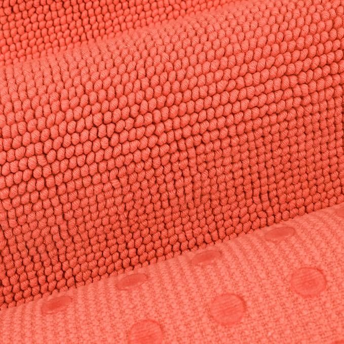 Cotton Paradise 100% Cotton Turkish Bathmat Rug, Soft Absorbent Quick Dry Non Slip, 17x24 Bathmat Rug, Coral