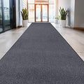 MaxMat® Commercial Entryway Mat - Large Rubber Heavy Duty Doormat, Indoor/Outdoor, Easy Clean, Waterproof Floor Mat (4 x 10 Feet, Grey, MXM-RIB0410GY)