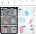 F-color Cruise Essentials 2026 - Mesh Shower Organizer Hanging with 7 Pockets for RV Gym Camping, Quick-Dry Portable Toiletry Bag with Metal Hooks for Bathroom Travel Toiletries, Black+White