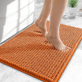 OLANLY Thick Small Bathroom Rugs 24x16, Extra Soft Absorbent Chenille Bath Rugs, Rubber Backing, Machine Wash Dry, Bath Mats for Bathroom Floor, Tub and Shower, Home Decor Accessories, Clay