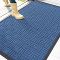OLANLY Front Door Mat Outside Entrance 47x32, Absorbent, Heavy Duty Sturdy Natural Rubber Doormat Indoor Outdoor, Non-Slip, Stain and Fade Resistant, Low Profile Floor Mat for Entryway, Ocean Blue