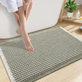 Smiry Waffle Bath Mat 30x20, Extra Soft Absorbent Bathroom Rugs, Non Slip Machine Washable Quick Dry Bath Rugs for Bathroom Floor, Tub, Shower, Home Decor Accessories, Green & Cream