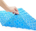 Extra Long Pebble Bath Tub Shower Mat 34.2 x 15.7, Bathmat Non-Slip with Suction Cups, Machine Washable, Bathroom Mats, Smooth/Non-Textured Surface Only (34.2" x 15.7", Transparent Blue)