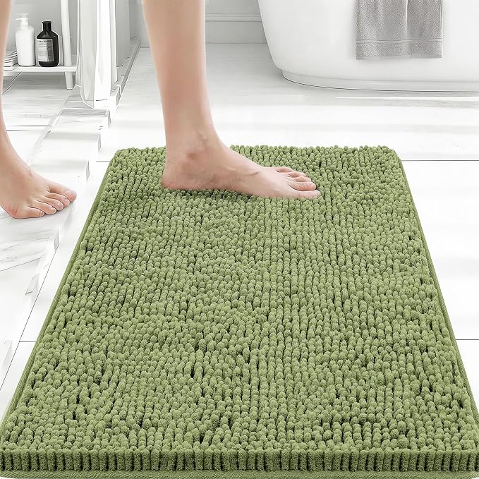 Bcoimo Bathroom Rugs 24x17, Bath Mats for Bathroom Non Slip with Rubber Backing,High Absorbent Microfiber Bath Rugs Quick Drying, Machine Washable, Durable Decor