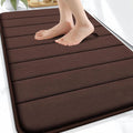 OLANLY Memory Foam Bath Mat 32x20, Super Soft Absorbent Bathroom Rugs, Quick Dry, Machine Washable Shower Floor Rugs, Bathmat Carpet, Bathroom Home Decor Accessories, Brown