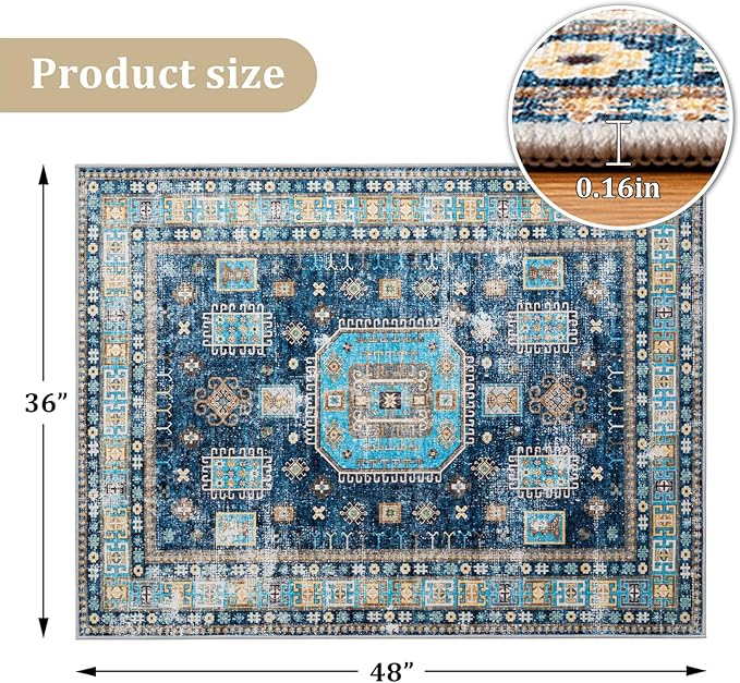 Office Chair Mat for Hardwood Floor, 48"x36" Easy Glide Computer Desk Mat Protector for Rolling Chair Under Desk Rug Nonslip Backing, Machine Wash (Modern)