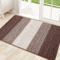 Kitinjoy Indoor Outdoor Door Mat, 32x20 Non-Slip Absorbent Dirt Trapper, Low-Profile Washable Inside Entrance Front Floor Mat, Sturdy Soft Entry Doormats for Entryway, Brown