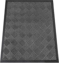 Indoor Outdoor Door Mat, 4’x 3' Doormat for Entryway, Rubber Backing Non Slip Front Door Mat Outside Entrance, Super Absorbent Commercial Floor Mat for Home Office, Gray