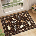DUKINO 2x3 Entryway Rug, Washable Small Door Mat Indoor Entance Lightweight Area Rug with Non Slip, Low Pile & Non Shedding Animal Dog Throw Carpet for Kitchen, Bathroom, Bedroom, Kids Room, Brown