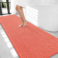 OLANLY Thick Bathroom Runner Rugs 70x24, Extra Soft Absorbent Chenille Bath Rugs, Rubber Backing, Machine Wash Dry, Long Bath Mats for Bathroom Floor, Tub and Shower, Home Decor Accessories, Coral