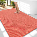 OLANLY Thick Large Bathroom Rugs 59x35, Extra Soft Absorbent Chenille Bath Rugs, Rubber Backing, Machine Wash Dry, Bath Mats for Bathroom Floor, Tub and Shower, Home Decor Accessories, Coral