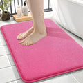 OLANLY Thick Memory Foam Small Bathroom Rugs 24x16, Extra Soft Absorbent Bath Rug, Quick Dry Bath Mats, Non-Slip, Machine Washable Carpet for Bathroom, Tub and Shower, Home Decor Accessories, Hot Pink
