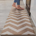 YDKGL Kitchen Runner Rugs Non Slip Washable, Super Absorbent Long Kitchen Mats for Floor, Linen-Look Woven Sink Mat Standing Floor Mat, Easy Clean, Brown 17"x59"