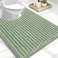 OLANLY Toilet Rugs U Shaped 24x20, Thick Soft and Absorbent Chenille Contour Bath Mat, Non-Slip Rubber Backing, Machine Washable Quick Dry Toilet Mat, Home Decor Accessories, Sage Green