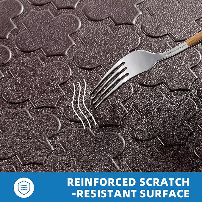 Kitchen Mats for Floor 2 Piece - Anti Fatigue Mats for Kitchen Floor - Non Slip Cushioned Rugs for Standing, Office, Sink, Laundry, Chocolate