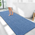 OLANLY Thick Bathroom Runner Rugs 59x24, Extra Soft Absorbent Chenille Bath Rugs, Rubber Backing, Machine Wash, Long Bath Mats for Bathroom, Tub and Shower, Home Decor Accessories, Cornflower Blue