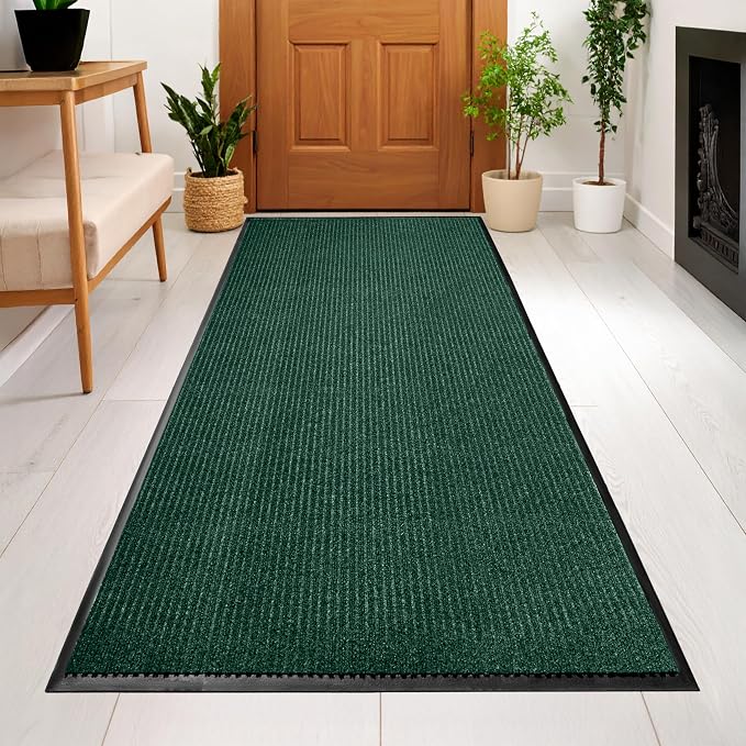 MaxMat® Extra Large Commercial Door Mat, Rubber Border Heavy Duty Door Mat, Waterproof, Low-Profile, Easy to Clean, Rubber Entry Mat. (Green, 3 x 6 feet)