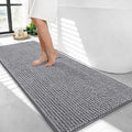 OLANLY Thick Bathroom Runner Rugs 44x24, Extra Soft Absorbent Chenille Bath Rugs, Rubber Backing, Machine Wash Dry, Long Bath Mats for Bathroom Floor, Tub and Shower, Home Decor Accessories, Grey