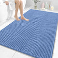OLANLY Bathroom Rug Mat 59x35, Thick Soft and Absorbent Chenille Bath Mat, Non-Slip Rubber Backing, Machine Washable Quick Dry Bath Rugs for Tub Shower Floor, Home Decor Accessories, Cornflower Blue