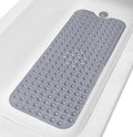Extra-Long Non-Slip Bathtub & Shower Mat 39”x16” (Smooth/Non-Textured Tubs Only) Safe, Clean, Machine-Washable, Superior Grip&Drainage, Vinyl, Opaque Gray (Grey)