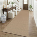 KOZYFLY Boho 3x12 Runners Rugs for Hallway, Long Washable Runner Rug, Woven Non Slip Kitchen Runner, Braided Entryway Rug, Floor Carpet for Entry, Aisle, Hall, Orange Beige/Tan/Brown