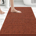 Bcoimo 36x24 Chenille Bath Mat – Non-Slip with Backing Bath Rug Ultra-Absorbent and Machine Washable Bathroom Mat Quick-Dry Design. Ideal for Bathroom Shower and Tub Areas